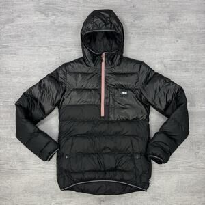 Picture Organic Delia Puffer Jacket Womens Sz XS Black Hooded Recycled Eco EUC